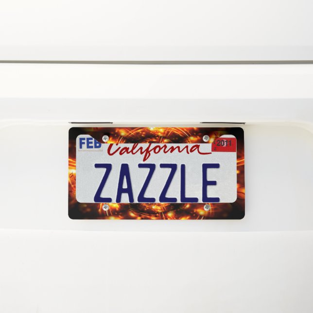 Gold Sparkling Lights License Plate Frame (On Car)