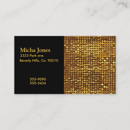 Gold Sparkling Sequin Look Business Card Templates