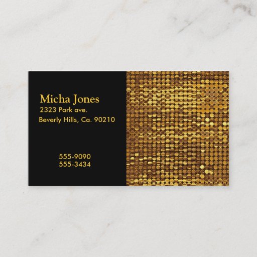 Customizable Gold Sparkling Sequin Look Business Card Templates