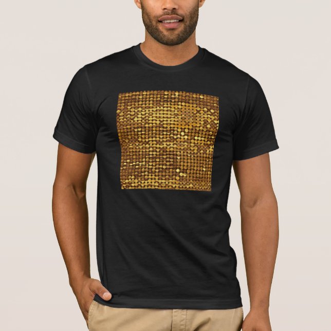 Gold Sparkling Sequin Look T-Shirt (Front)