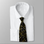 Gold sparkling stars pattern neck tie<br><div class="desc">Gold tones,  small sparkling stars in a seamless pattern with a changeable black background.</div>