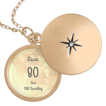 Gold Sparkly 80th Birthday Gold Plated Necklace by Wordpassion at Zazzle