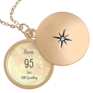 Gold sparkly 95th Birthday Plated Necklace