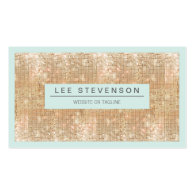 Gold Sparkly FAUX Sequins Light Blue Beauty Business Cards