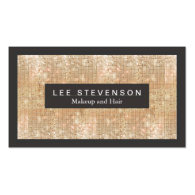 Gold Sparkly FAUX Sequins Makeup Artist Salon Business Card