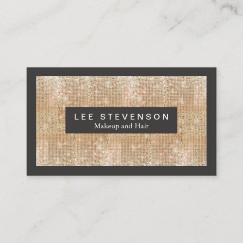 Gold Sparkly FAUX Sequins Makeup Artist Salon Business Card