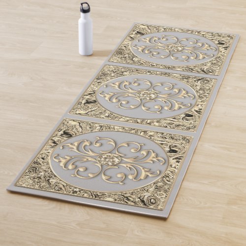 Gold Sparkly Gem Abstract Glam Yoga Mat