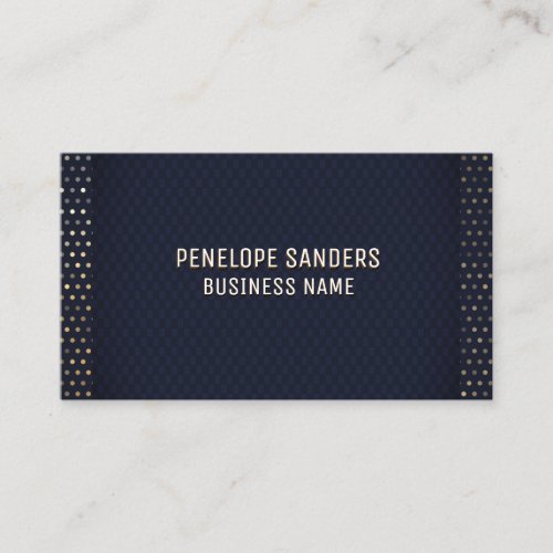 Gold Speckled Pattern  Luxury Dark Blue Business Card