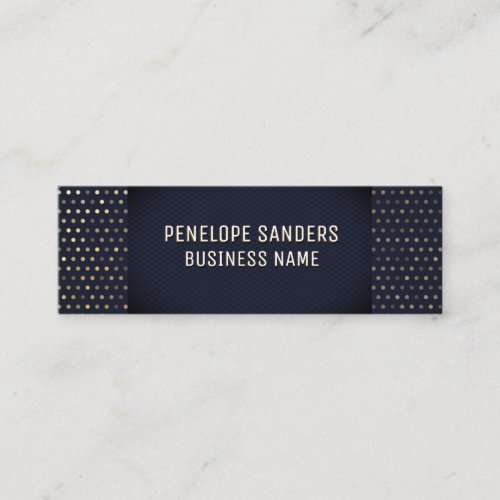 Gold Speckled Pattern  Luxury Dark Blue Mini Business Card