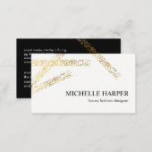 Gold Speckled Stripes Artistic Business Card (Front/Back)