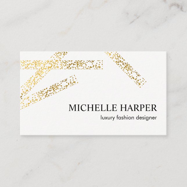 Gold Speckled Stripes Artistic Business Card (Front)