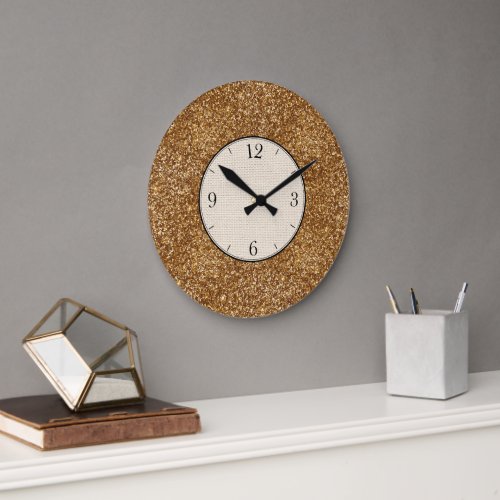 Gold Speckled  Textured Large Clock