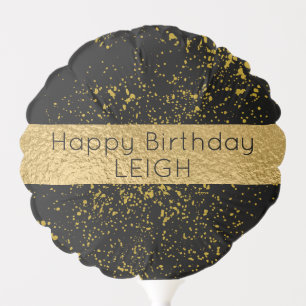 Gold Specks Personalized Birthday Balloon