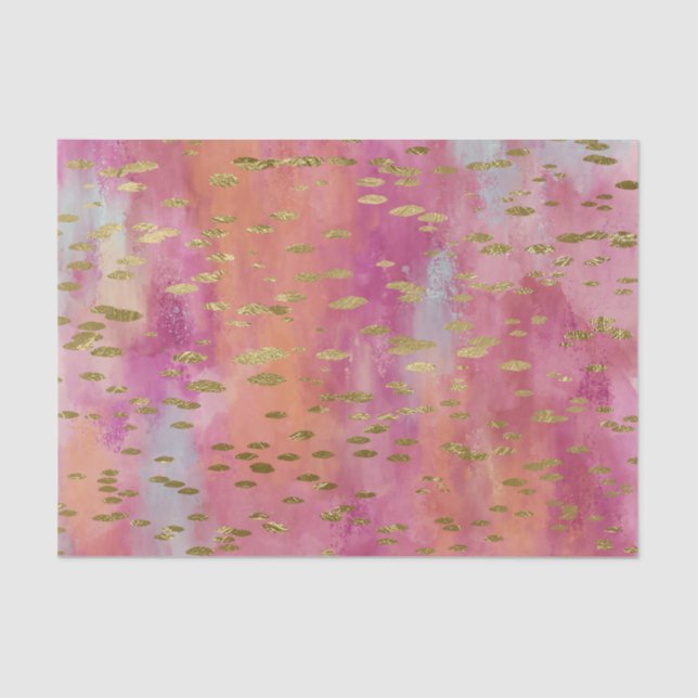 Gold Specks with Pink Hues Decoupage paper (Front)