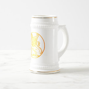 Gold Sphinx Beer Stein