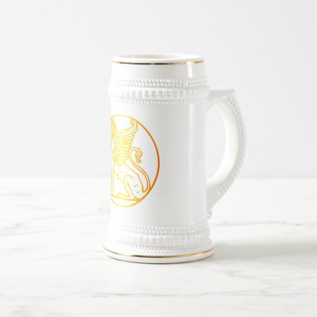 Gold Sphinx Beer Stein (Front Right)