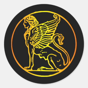 Gold Sphinx Classic Round Sticker