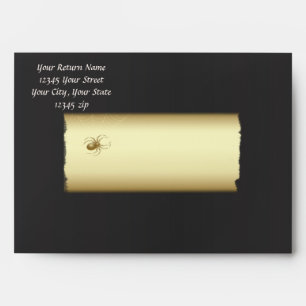 Gold Spider Black Wedding Envelope