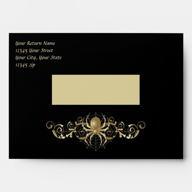 Gold Spider Wedding Envelope (Front)