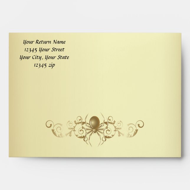 Gold Spider Wedding Envelope (Front)