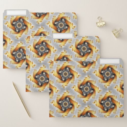 Gold Spiral Fractal Pattern File Folder