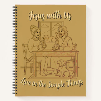 Gold Spiral Notebook, Jesus with Us Prayer Journal