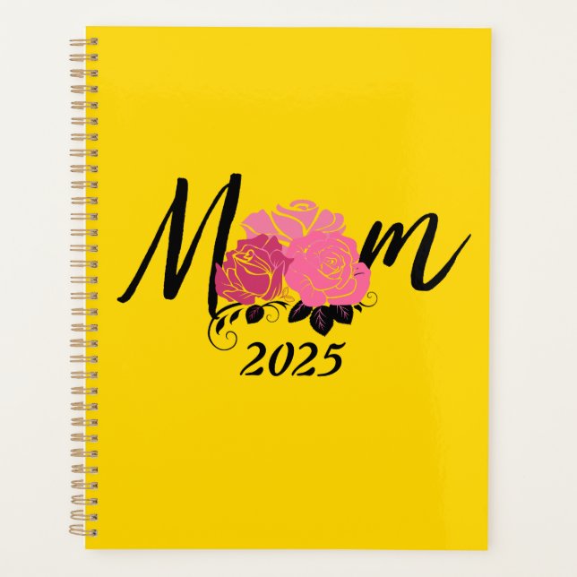 Gold spiral yellow notebook for mom (Front)