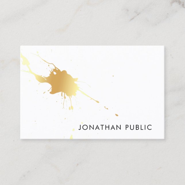 Gold Splash Modern Elegant Professional Template Business Card (Front)
