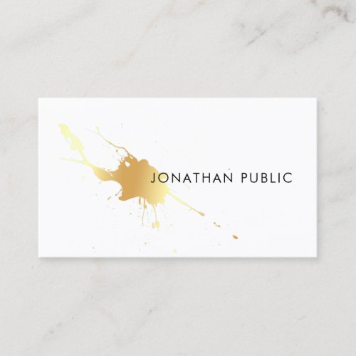 Gold Splash Modern Professional Elegant Template Business Card