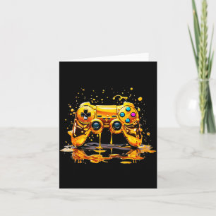 Gold Splash Video Game Controller Golden Gamer Gam Card
