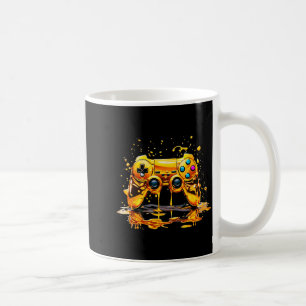 Gold Splash Video Game Controller Golden Gamer Gam Coffee Mug