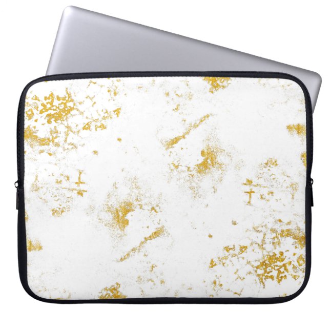 Gold splashes Texture. Brush stroke design element Laptop Sleeve (Front)