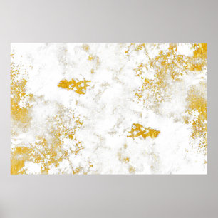 Gold splashes Texture. Brush stroke design element Poster