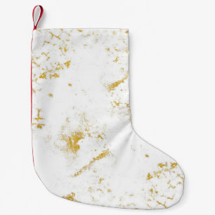 Gold splashes Texture. Brush stroke design element Small Christmas Stocking