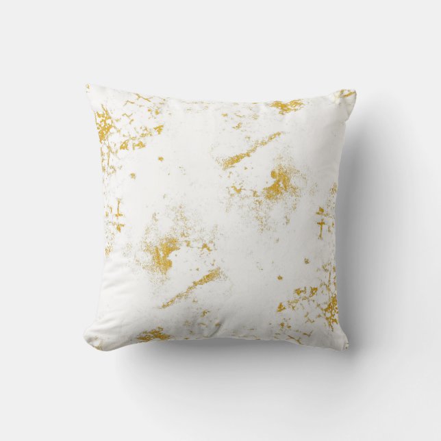 Gold splashes Texture. Brush stroke design element Throw Pillow (Front)