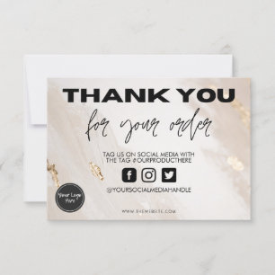 Gold Splatter Beige Thank you Media Insert