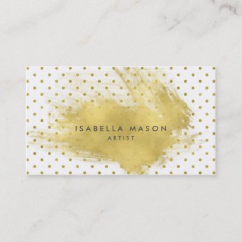 Gold Splatter Business Card by PinkMoonPaperie at Zazzle