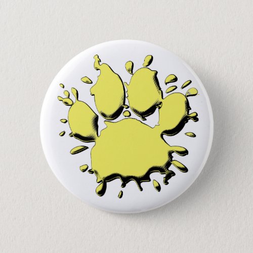 Gold Splatter Dog Paw Drawing Button