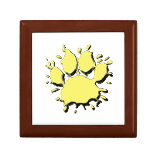 Gold Splatter Dog Paw Drawing Gift Box