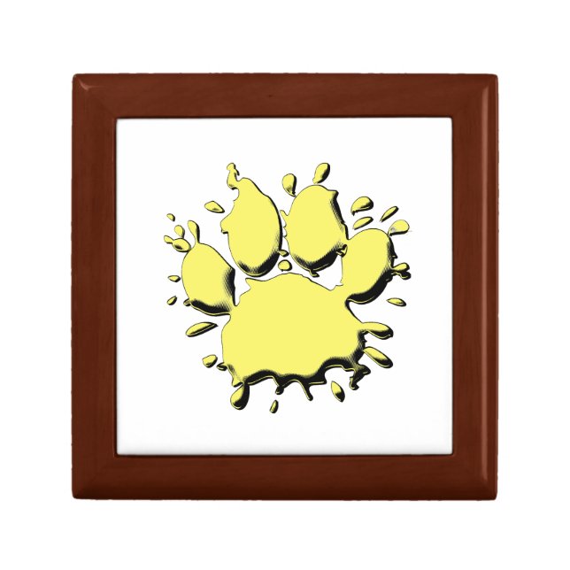 Gold Splatter Dog Paw Drawing Gift Box (Front)