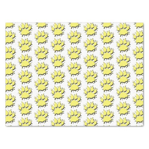 Gold Splatter Dog Paw Drawing Pattern Tissue Paper