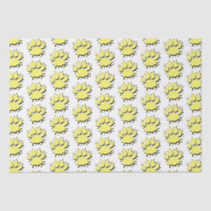 Gold Splatter Dog Paw Drawing Pattern Tissue Paper