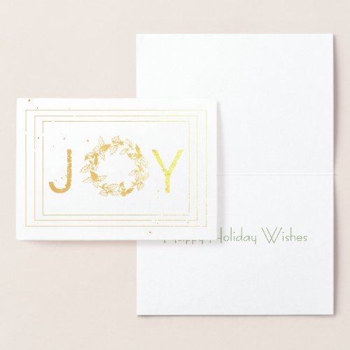 Gold Splatter Framed Joy Christmas Foil Card