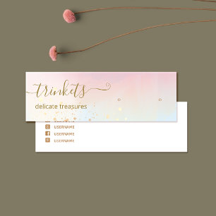 Gold Splatter Watercolor Stud Earring Display Mini Business Card