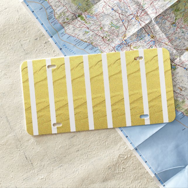 Gold Split plastic car license plate (In Situ)