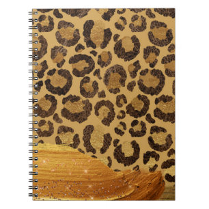 Gold Spots on Metal Glamour Cheetah Skin Notebook