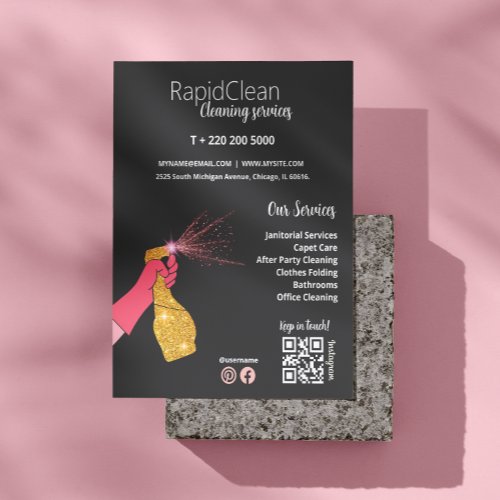 Gold Spray Cleaner Housekeeping Service Flyer