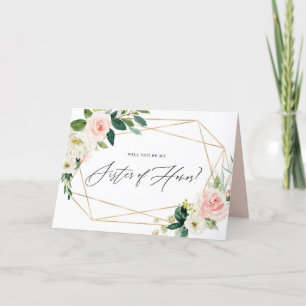 Gold Spring Blooms Will You Be My Sister of Honor Card