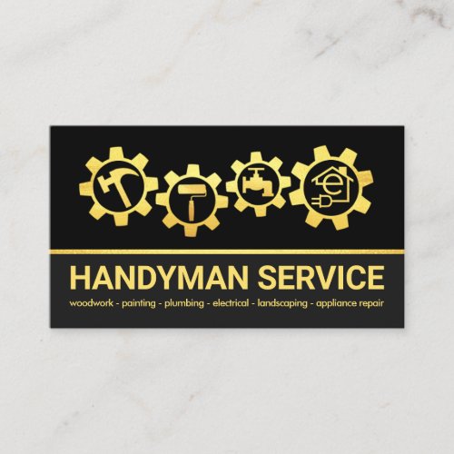 Gold Sprocket Handyman Tools Business Card