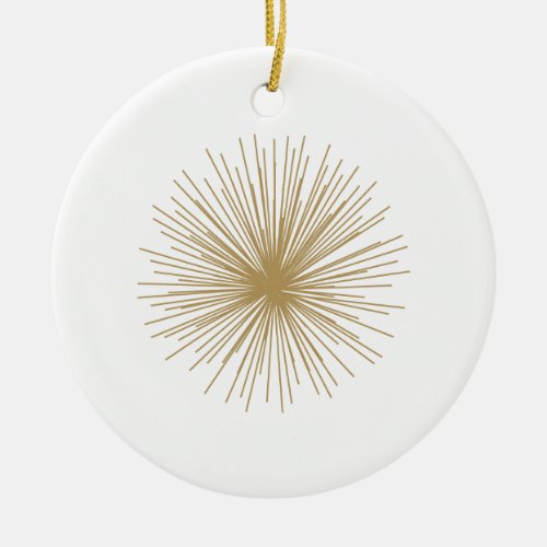 Gold Sputnik Starburst Ceramic Ornament